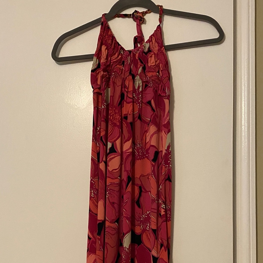 Elle Red and Black Floral Maxi Dress